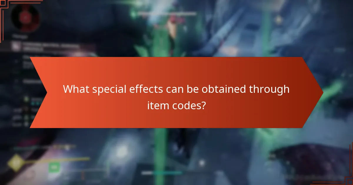 What special effects can be obtained through item codes?